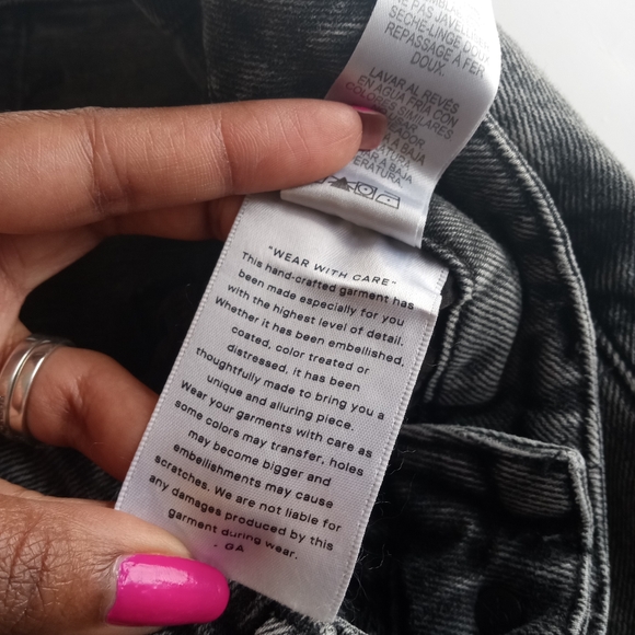 GOOD AMERICAN classic straight leg charcoal skinny Jeans mid-high rise NWOT - Picture 8 of 12